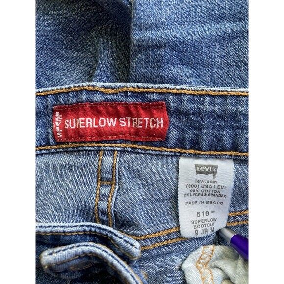 Vtg Y2K Levi's 518 Jeans 9M JR Superlow Stretch Boot Cut Women's Denim 31x30.5 - Picture 6 of 12